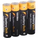 Battery Tech 1 5 V AAA LR03 Süper Alkalin Kalem Pil 4'lü Paket