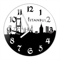 If Clock İstanbul Silüet Duvar Saati D44