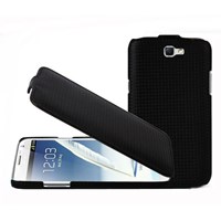 Microsonic Flip Leather Carbon Fiber Kaplama Deri Kılıf Samsung Galaxy Note N7000