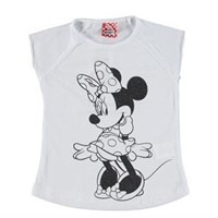Disney Minnie Mouse Sim Baskılı T-Shırt Beyaz 1 Yaş 23160557