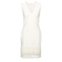 Bonprix Püsküllü Elbise - Beyaz 32033222
