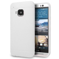 Microsonic Dot Style Silikon HTC One M9 Beyaz Kılıf