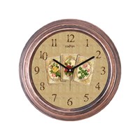 Cadran Dekoratif Vintage Duvar Saati Bakır Çiçekler Kolaj 32762450