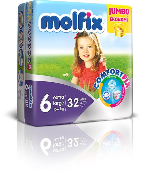 Molfix Jumbo Paket Extra Large 6 Numara Bebek Bezi 32 Adet
