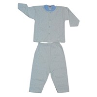 Sebi Bebe 51051 Yaldızlı Bebek Pijama Takımı Mavi 3-6 Ay (62-68 Cm) 33442818
