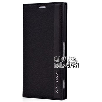 Sony Xperia Z3 Kılıf Magnum Gizli Mıknatıslı Deri Siyah