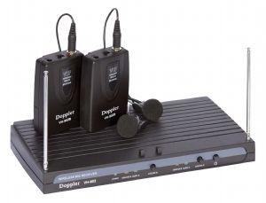 Doppler Vh-902b Vhf çift Anten çift Yaka Telsiz Mikrofon Seti