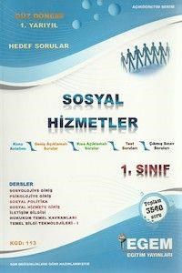 1.Sınıf 1.Yarıyıl Sosyal Hizmetler Hedef Sorular (Kod 113) Egem Yayınları (ISBN: 9786055424886)