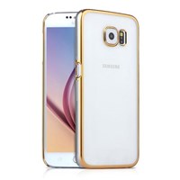 Microsonic Metalik Transparent Samsung Galaxy S6 Kılıf Gold