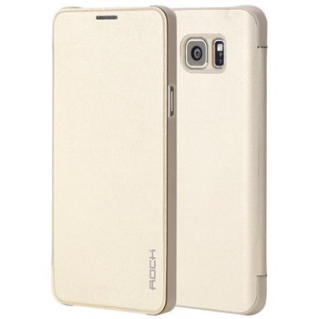 Rock Touch Samsung Galaxy Note 5 Kılıf Smart Side Leather Gold