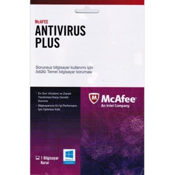 Mcafee Antıvırus Plus Tr 1 Kullanıcı