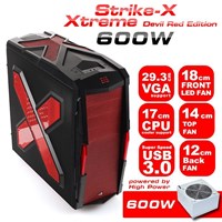 Aerocool Strike X Xtreme Devil Red Edition M 600W Kasa