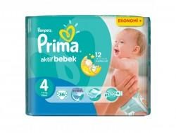 Prima Bebek Bezi Aktif Bebek 4 Beden Maxi Ekonomi Paketi 36 Adet