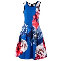 BODYFLIRT boutique Scuba kumaş görünümde elbise Angela - Mavi 24486755