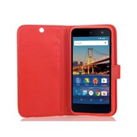Microsonic General Mobile Android One 4G Cüzdanlı Deri Kılıf Kırmızı