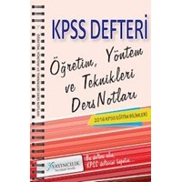 KPSS Eğitim Bilimleri Öğretim Yöntem ve Teknikleri Ders Notları X Yayınları 2016 (ISBN: 9786059083522)