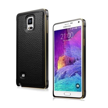 Microsonic Derili Metal Delüx Samsung Galaxy Note 4 Kılıf Siyah
