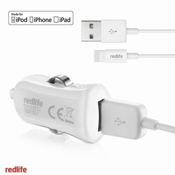 Redlife Iphone 5/6 Tek Usb Girişli Mfı Lisanslı 1a Beyaz Araç Şarjı