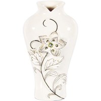 Porselen Vazo Çiçek Desenli Taşlı 25181440