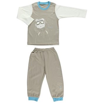 Bebetto F724 Memory Pijama Takımı Kahverengi 6-9 Ay (68-74 Cm) 21222782