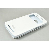 HTC One Kılıf Deluxe Deri Pencereli Beyaz