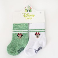 Minnie Mouse Mn4888 2'li Kız Bebek Çorabı Yeşil 0 Ay (50-56 Cm) 21502475