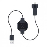 Scosche smartSTRIKE pro Lightning ve Micro USB Makaralı Şarj ve Senkronizasyon Kablosu (Siyah, 90cm)