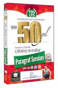 YGS-LYS Paragraf Soruları Son 50 Yıl Tamamı Çözümlü Çıkmış Sorular Çanta Yayınları (ISBN: 9786059768085)