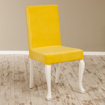 Sanal Mobilya Simay Demonte Sandalye Beyaz Sarı V-204 30251094