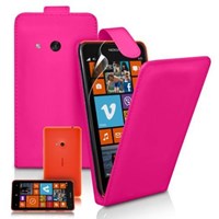 Nokia Lumia 625 Kılıf Deri Kapaklı Pembe