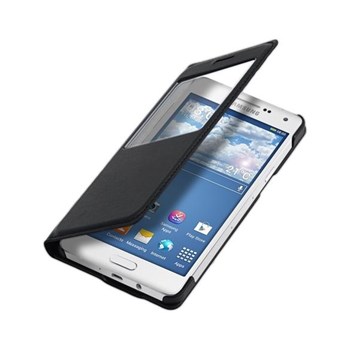 Microsonic View Slim Kapaklı Deri Samsung Galaxy A3 Kılıf Siyah