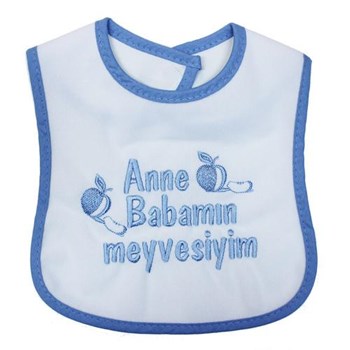 Sebi Bebe 53420 Anne Babamın Meyvesiyim Mama Önlüğü Mavi 28824129