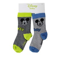 Mickey Mouse MC4876 Bebek Çorabı 2li Mavi-Yeşil 3 Yaş (98 Cm) 33442427