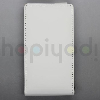 Nokia Lumia 920 Kılıf Beyaz Dik Kapaklı Deri