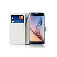Microsonic Cüzdanlı Deri Samsung Galaxy S6 Kılıf Beyaz