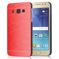 Microsonic Samsung Galaxy J2 Kılıf Hybrid Metal Kırmızı