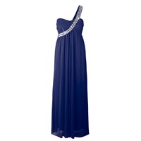 BODYFLIRT Tek omuz maxi elbise - Mavi 26851026