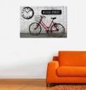 Tictac Design Kanvas Tablo Saat - Bisiklet