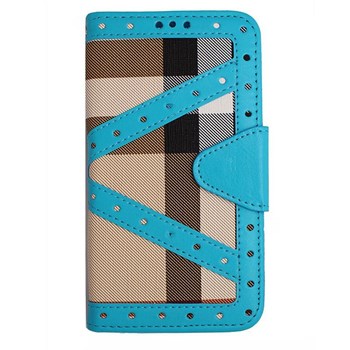 Color Case Galaxy S5 Cüzdanlı Ekose Kılıf Mavi MGSEFHJPQ24