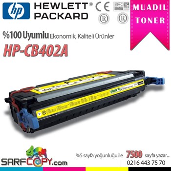 Muadil HP CB402A Sarı A+ Toner 642A , ColorLaserjet 4005N Sarı Toner