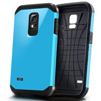 Microsonic Slim Fit Dual Layer Armor Samsung Galaxy S5 Mini Kılıf Mavi