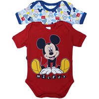 Mickey Mouse MC4217 Erkek 2li Kısakol Body Kırmızı 0-3 Ay (56-62 Cm) 33442156