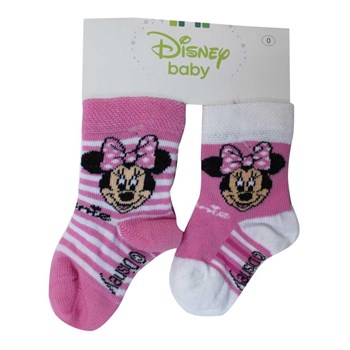 Minnie Mouse MN4844 2'li Kız Bebek Çorabı Pembe 0 Ay (50-56 Cm) 33443665