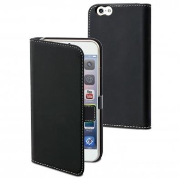 Muvit Slim Folio Kapaklı iPhone 6/6S Kılıf ve Standı (Siyah)
