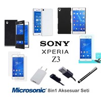 Microsonic Sony Xperia Z3 Kılıf & Aksesuar Seti 8in1