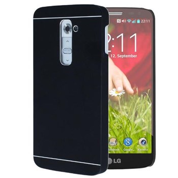 Microsonic Lg G2 Kılıf Hybrid Metal Siyah