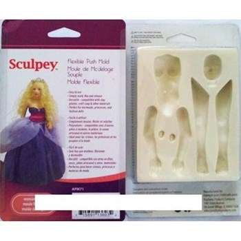 Scupley Sculpey Flexible Push Mold Esnek Model Kalıbı Kadın Figürü THTAPM71