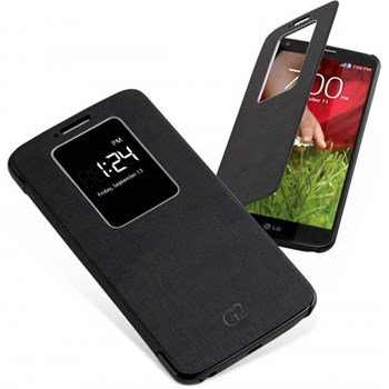 Microsonic View Cover Delux kapaklı kılıf LG Optimus G2 Akıllı Pencere Modlu Siyah