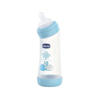 Chicco Silikon Emzikli Açılı Biberon 250 Ml Mavi 21531540