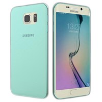Microsonic Samsung Galaxy S6 Edge+ Plus Kılıf Transparent Soft Mavi